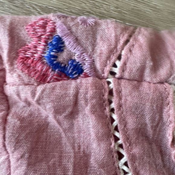 Umgee Pink Short Sleeve Embroidered Mini Dress Size S Spring Floral - Picture 3 of 10